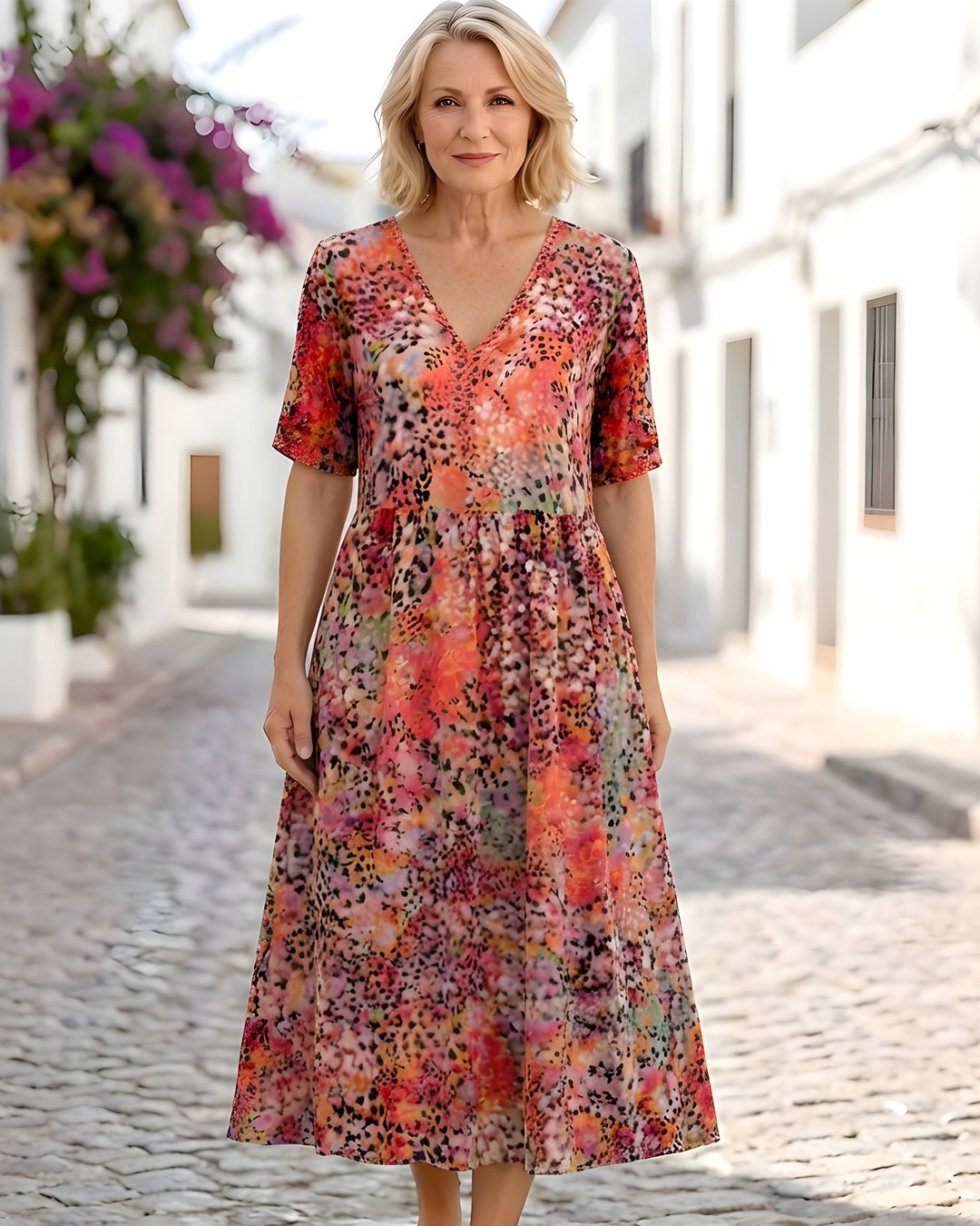 Robe élégante fluide confortable – Camille
