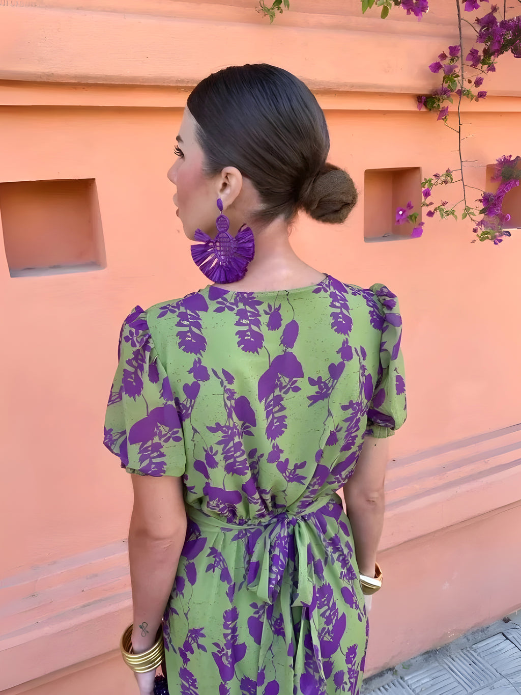 Robe Midi Anna™ d’Été à Motif Floral Raffiné