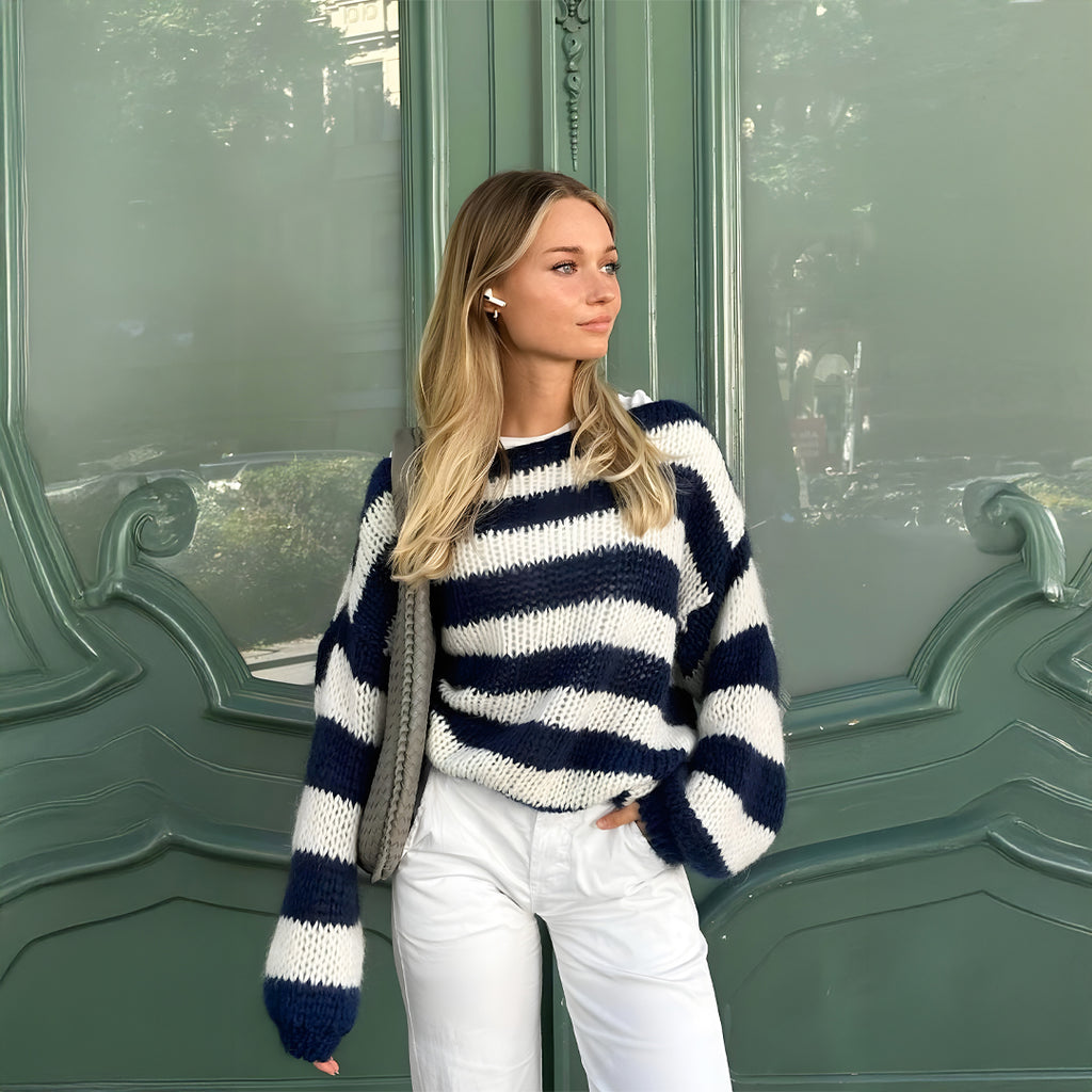 Pull Rayé Einara™ Bleu Marine