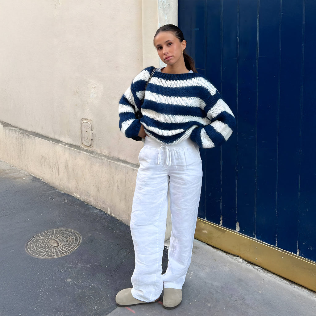 Pull Rayé Einara™ Bleu Marine