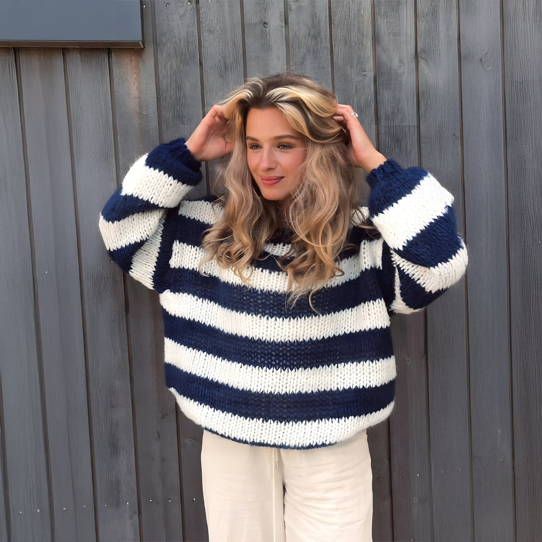 Pull Rayé Einara™ Bleu Marine