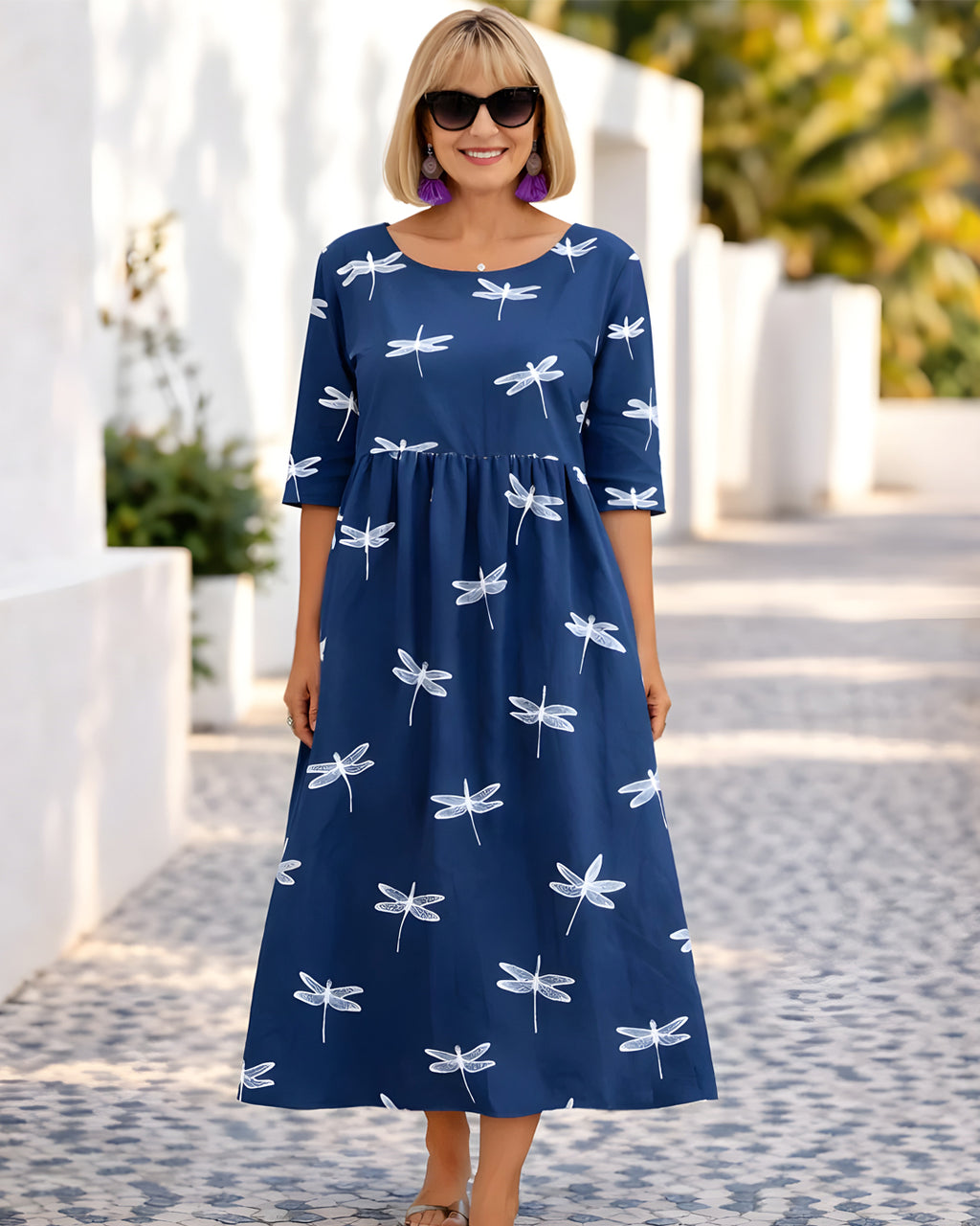 Robe fluide florale confortable – Éloïse