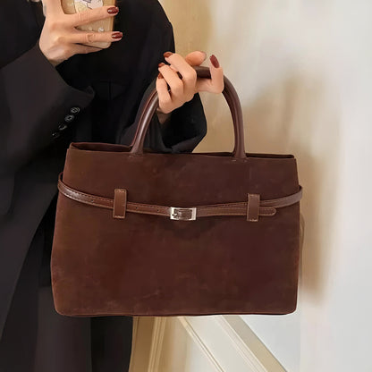 Agnes™ | Suede Taske Brun