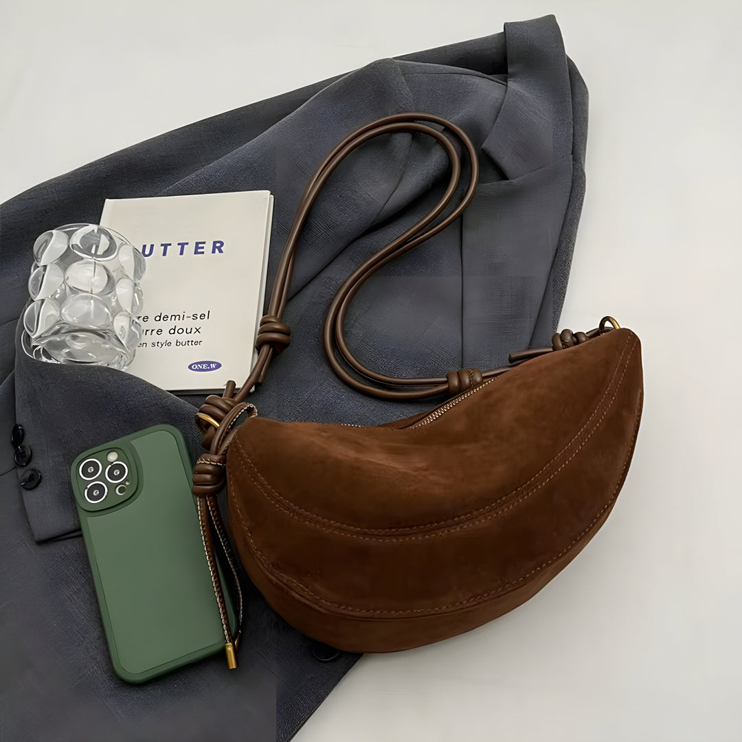 Sac à Épaule Alma™ Suédé Brun