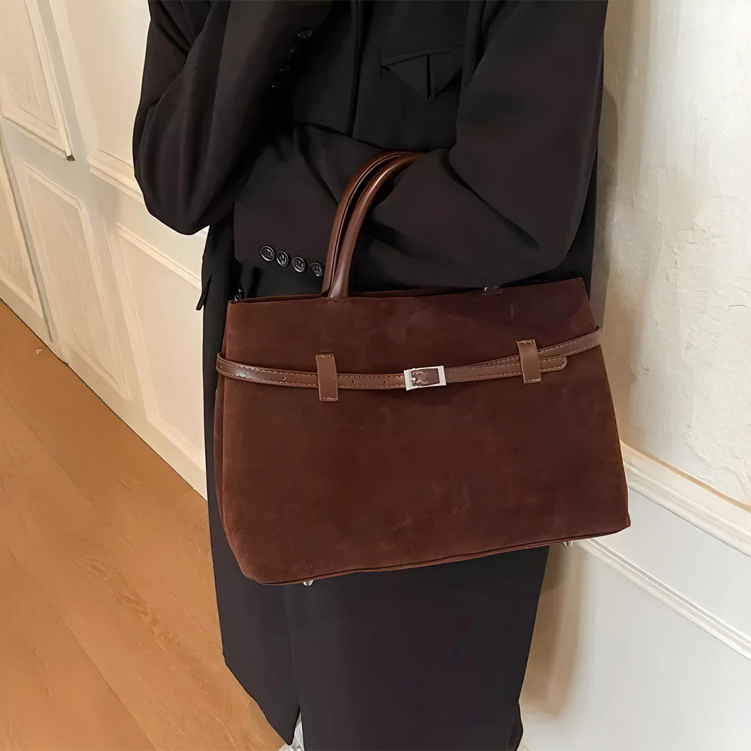 Agnes™ | Suede Taske Brun