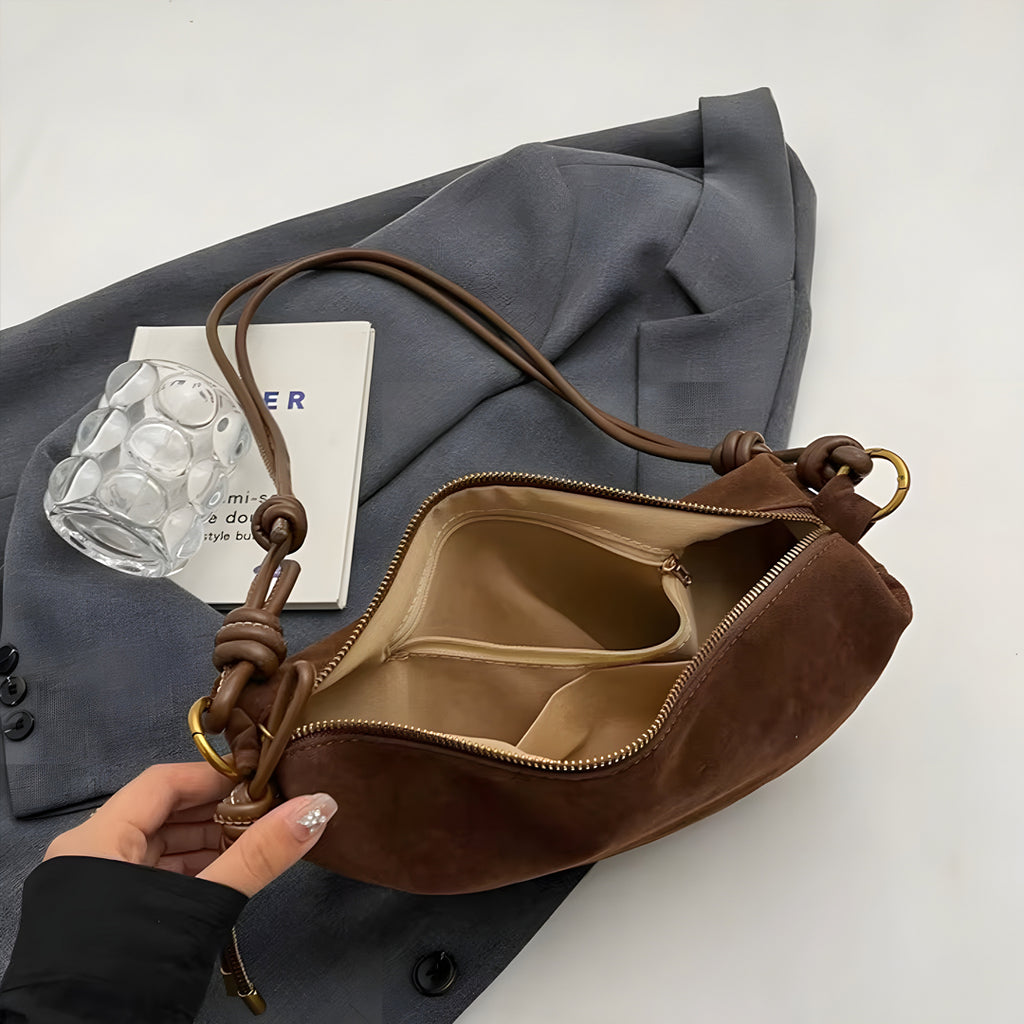 Sac à Épaule Alma™ Suédé Brun