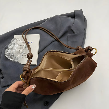 Sac à Épaule Alma™ Suédé Brun