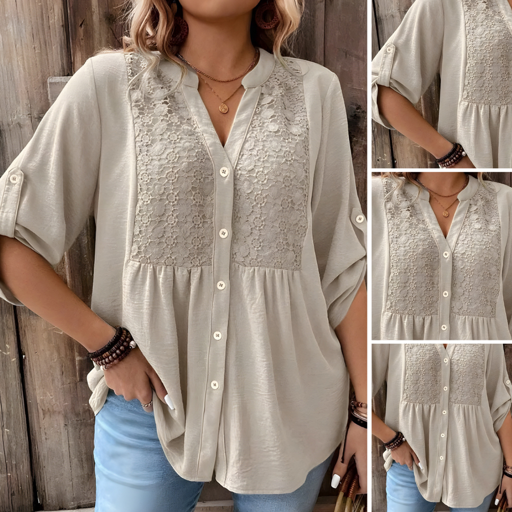 Blouse Abela™ à Col V et Boutons
