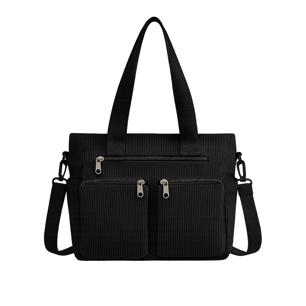 Sac à Épaule Astera™ Double Zip Noir