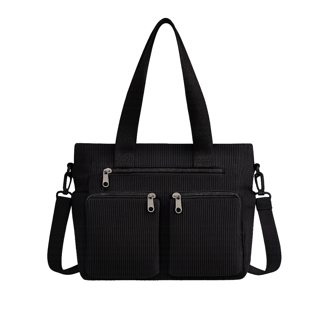 Sac à Épaule Astera™ Double Zip Noir