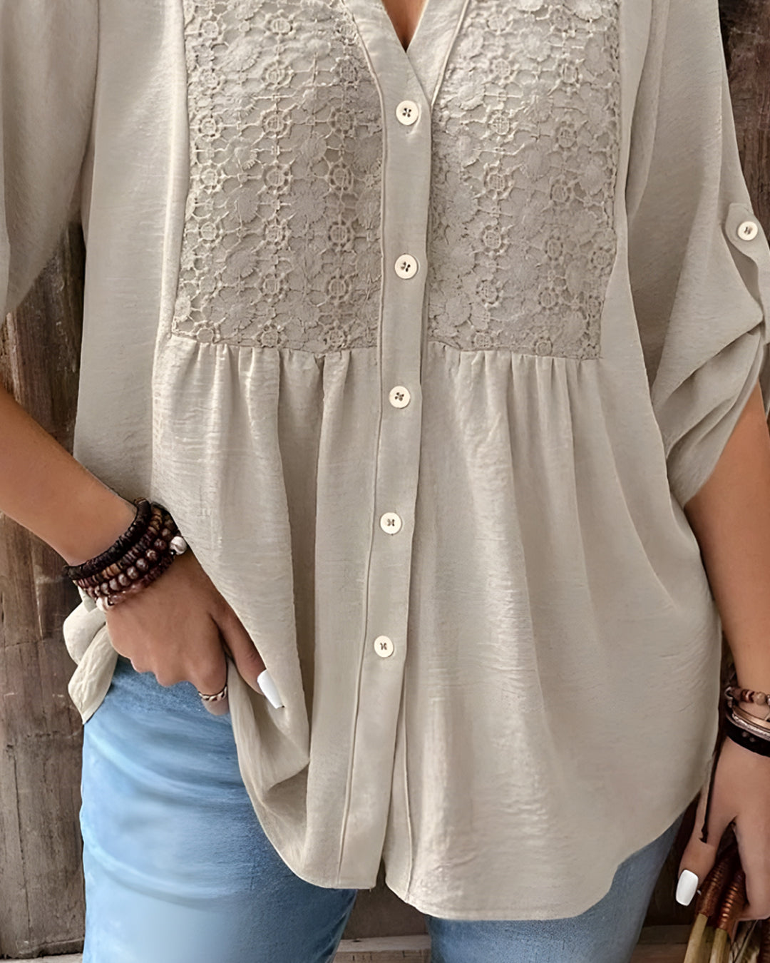 Blouse Abela™ à Col V et Boutons