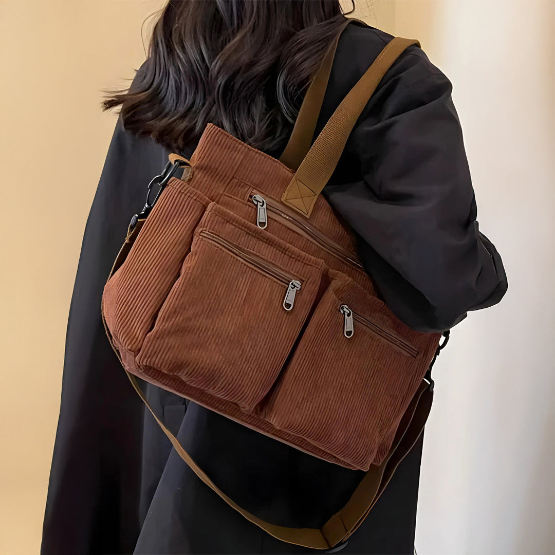 Sac à Épaule Astera™ Double Zip Brun