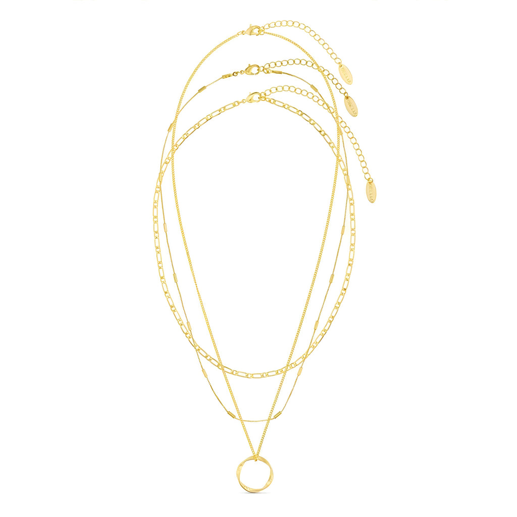 Collier Cercle Ouvert à Trois Rangs en Or