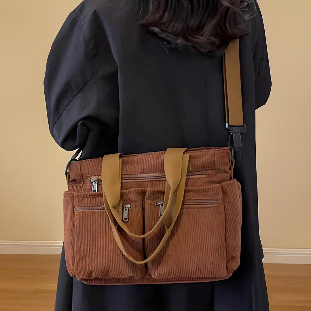 Sac à Épaule Astera™ Double Zip Brun
