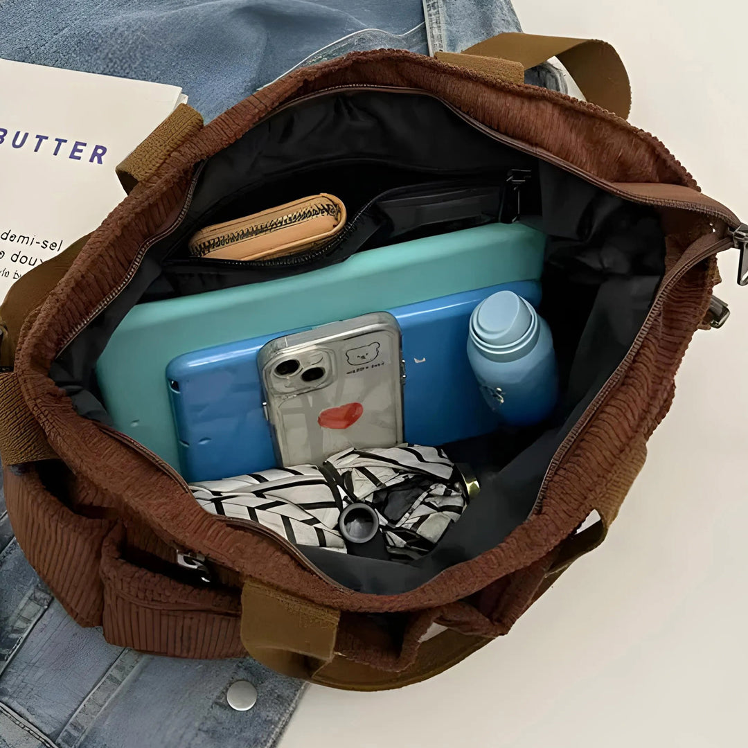 Sac à Épaule Astera™ Double Zip Brun