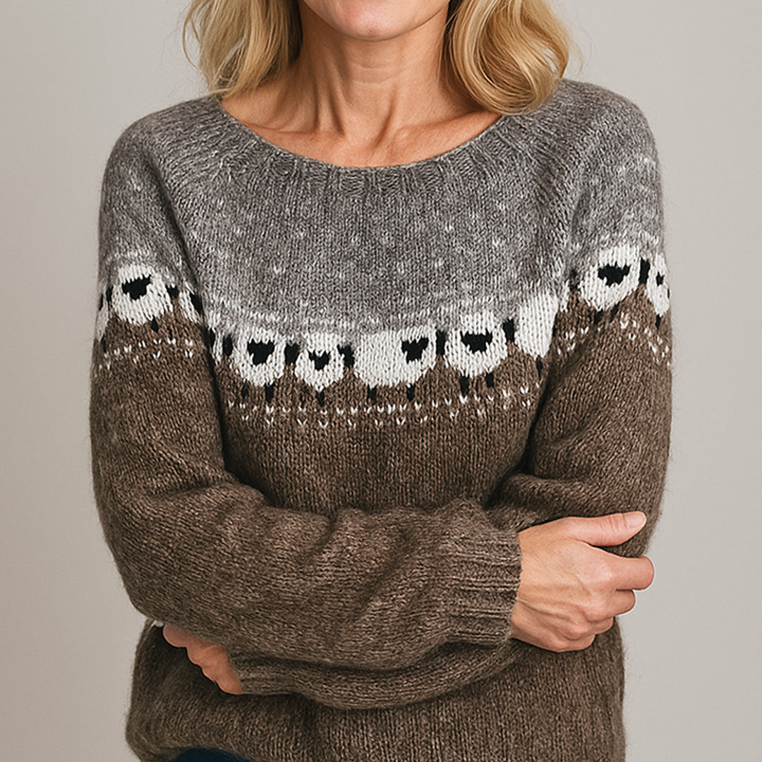 Pull Valentína™ à Col Vintage Brun