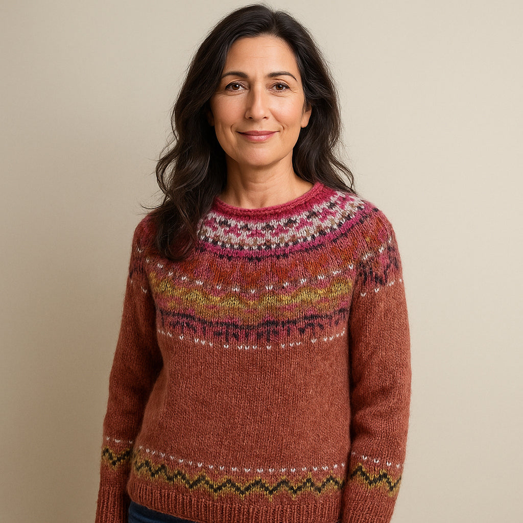 Pull Vasilia™ à Col Vintage Rouge