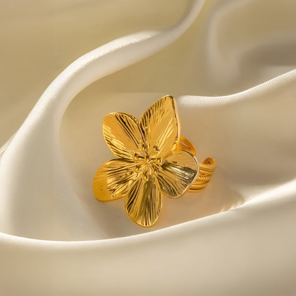 Bague Statement Rane Fleur Or