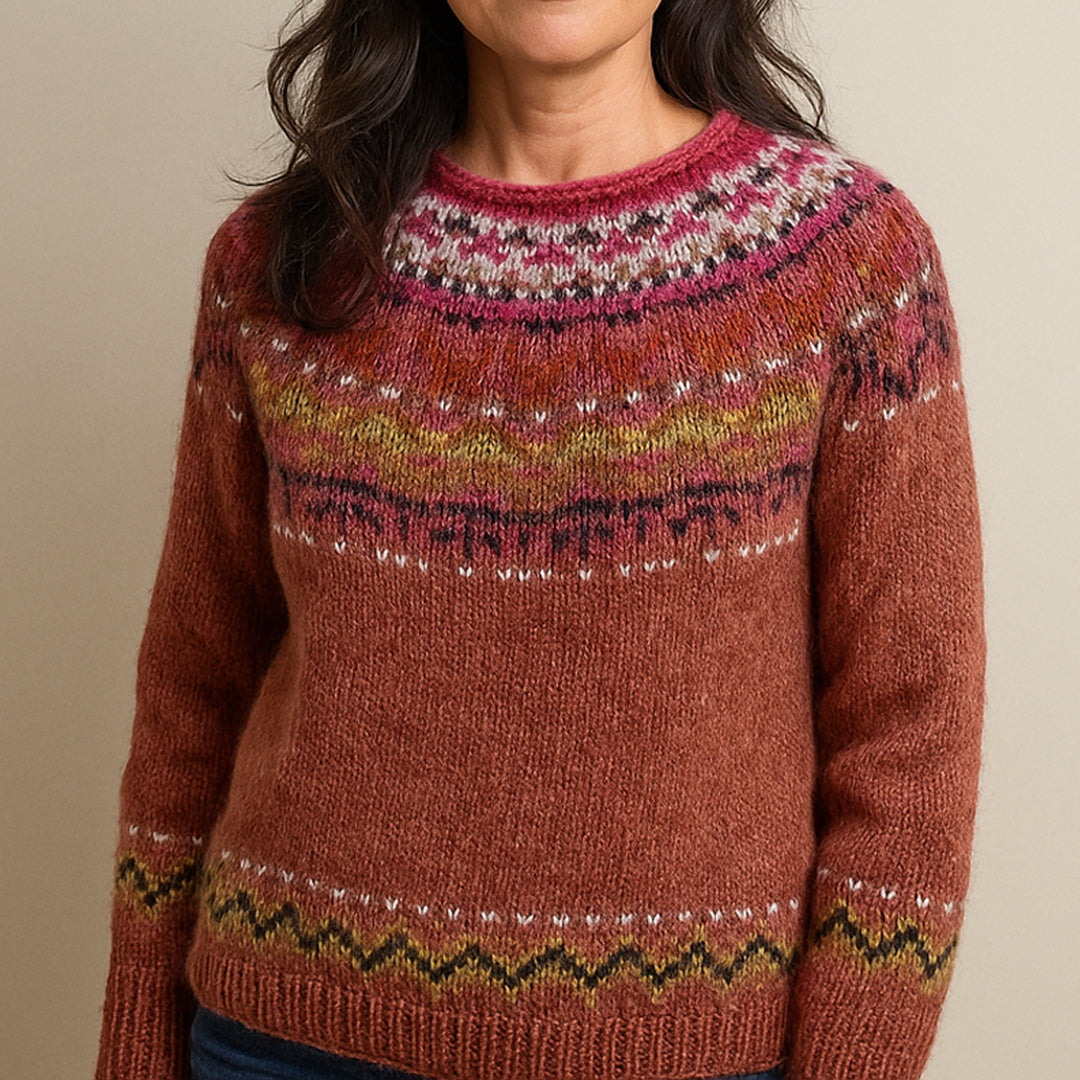 Pull Vasilia™ à Col Vintage Rouge