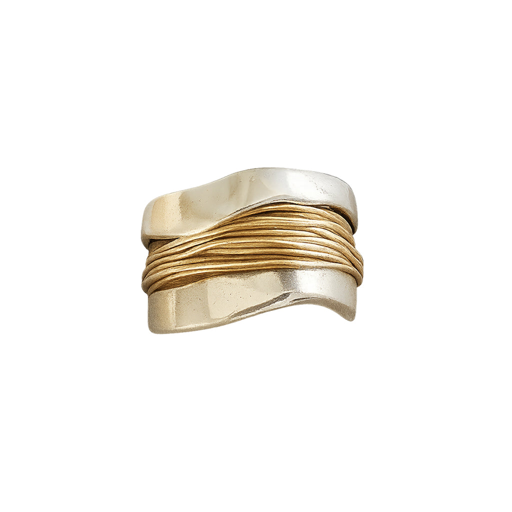 Bague Argent avec Fil d’Or