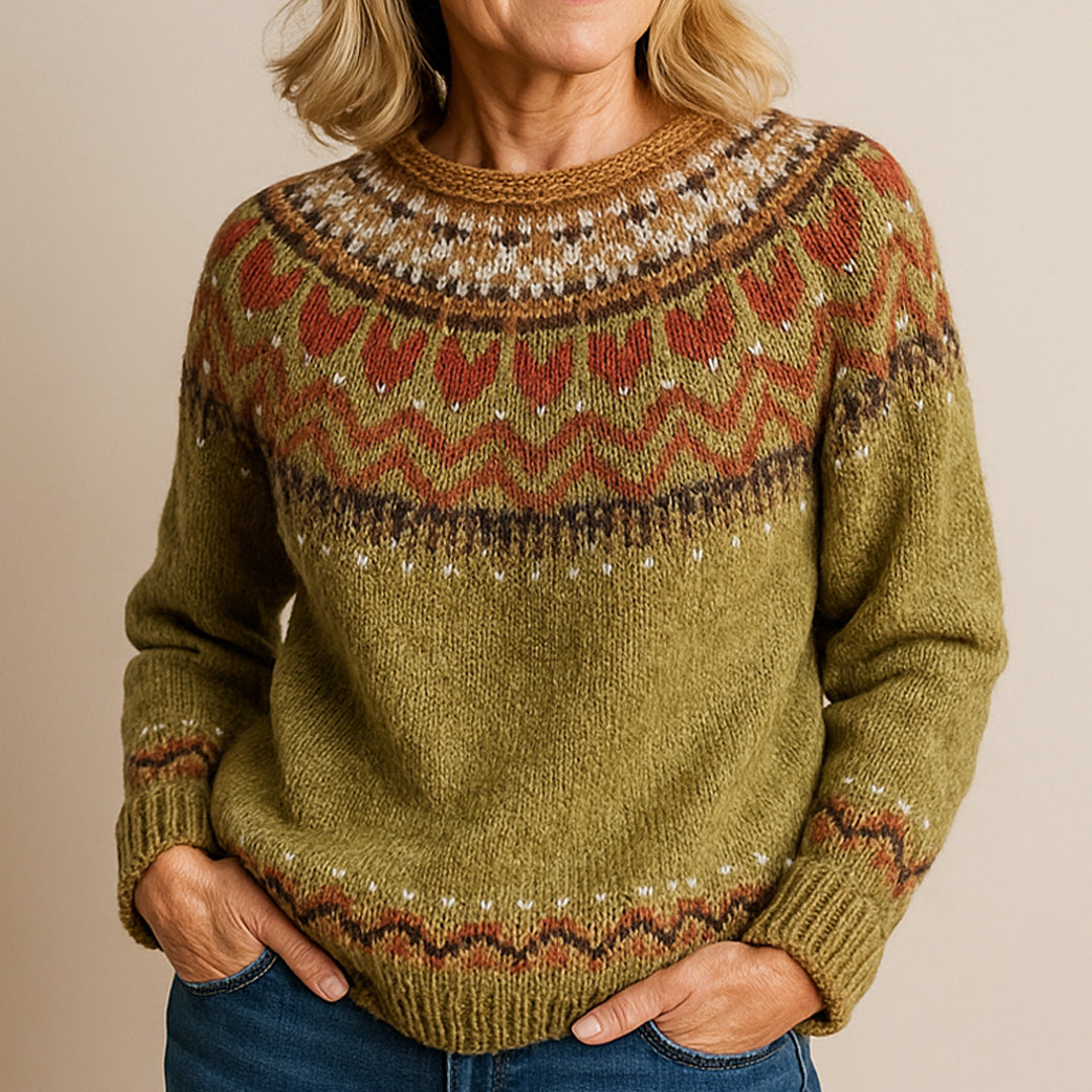 Pull Valhildur™ à Col Vintage Vert