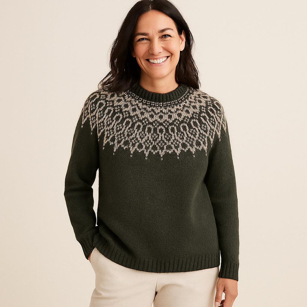 Pull Vaka™ à Col Vintage Vert