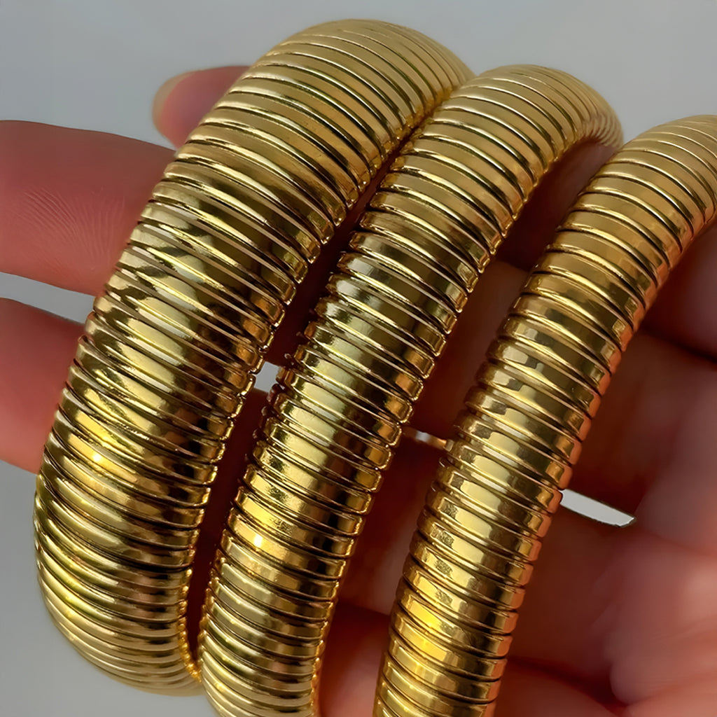Bracelet Liv Large Snake Stretch Or