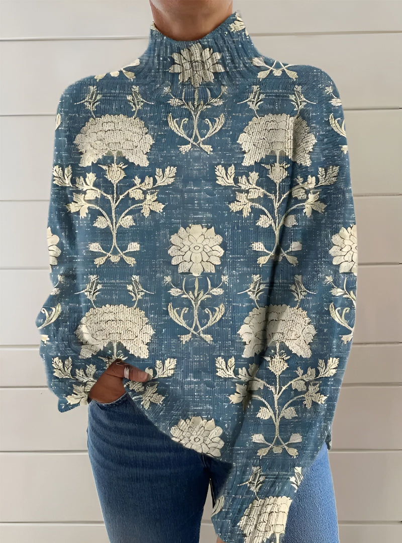 Pull Hekla™ Oversize aux Fleurs Artistiques