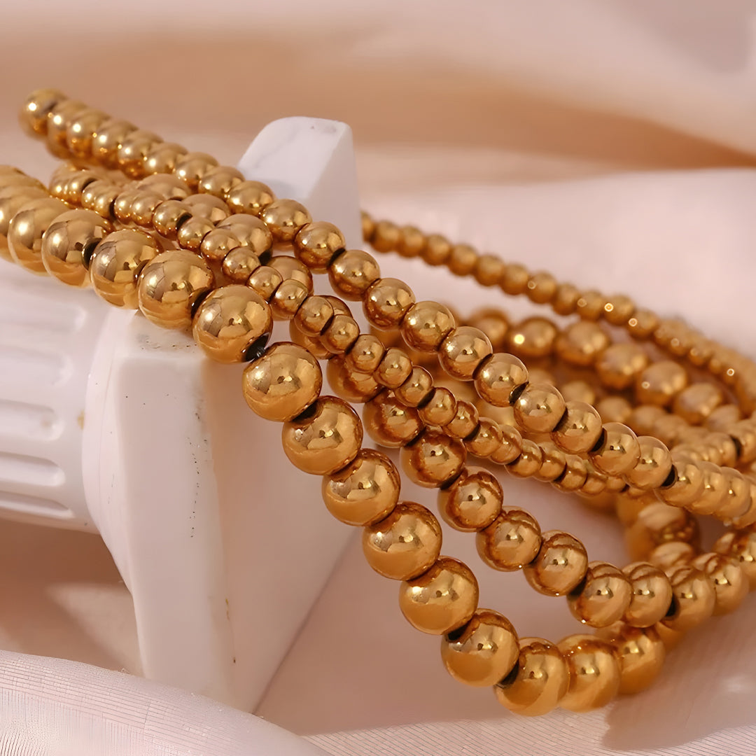 Bracelet Freya Basic Perles Or 3, 4, 5 ou 6 mm