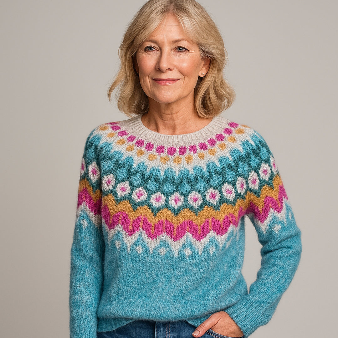 Pull Venus™ à Col Vintage Bleu Clair
