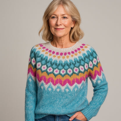 Pull Venus™ à Col Vintage Bleu Clair