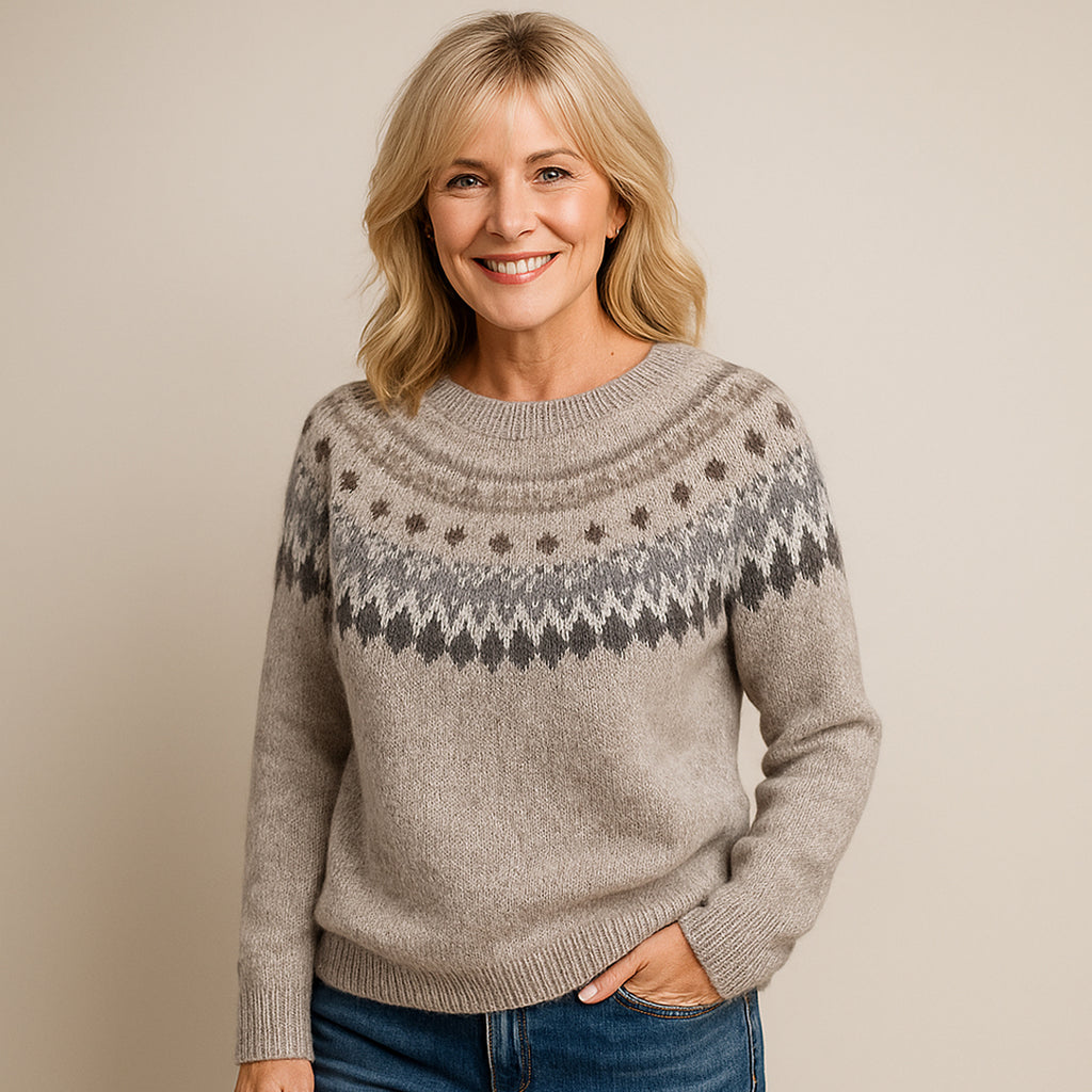 Pull Veig™ à Col Vintage Gris
