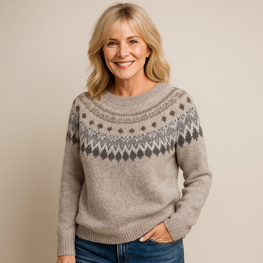 Pull Veig™ à Col Vintage Gris