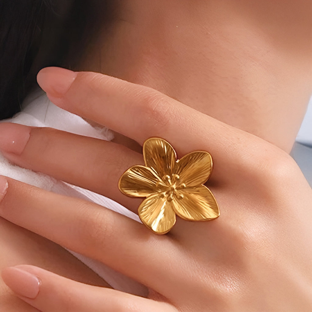 Bague Statement Rane Fleur Or