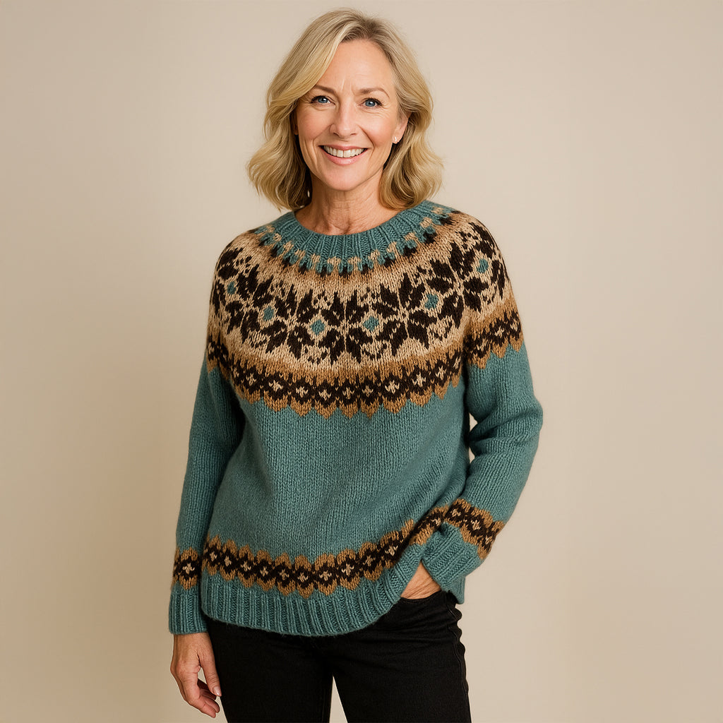 Pull Valborg™ à Col Vintage Turquoise