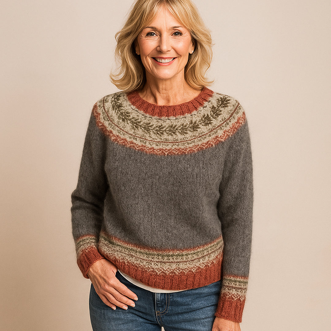 Pull Vera™ à Col Vintage Gris Foncé