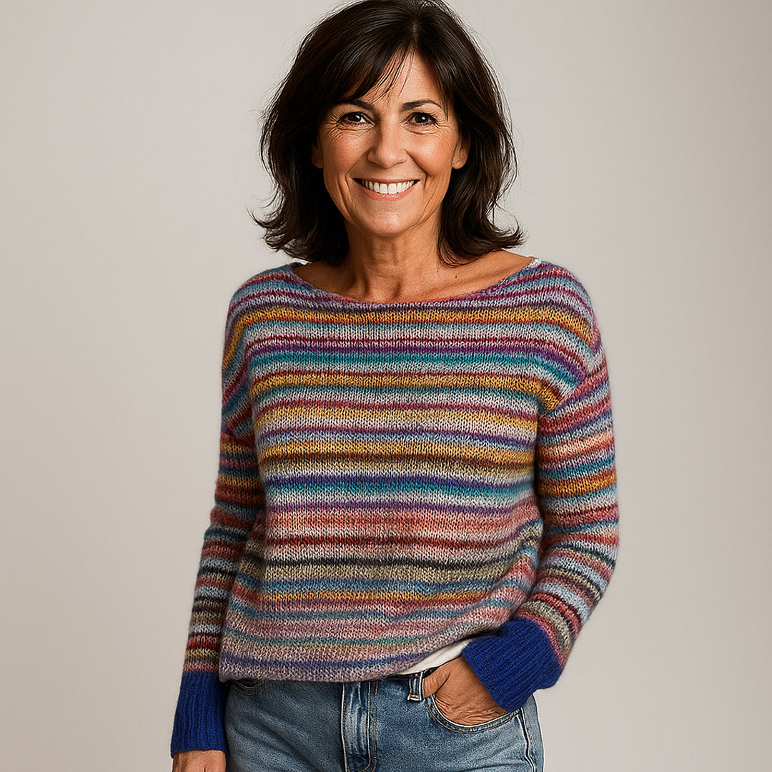 Pull Veronika™ à Col Vintage Multicolore