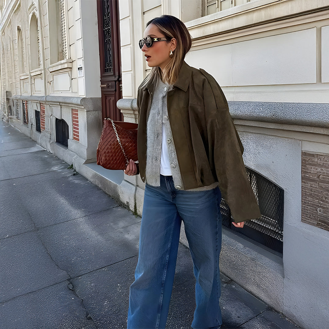 Bomber Selina™ en Daim de Luxe