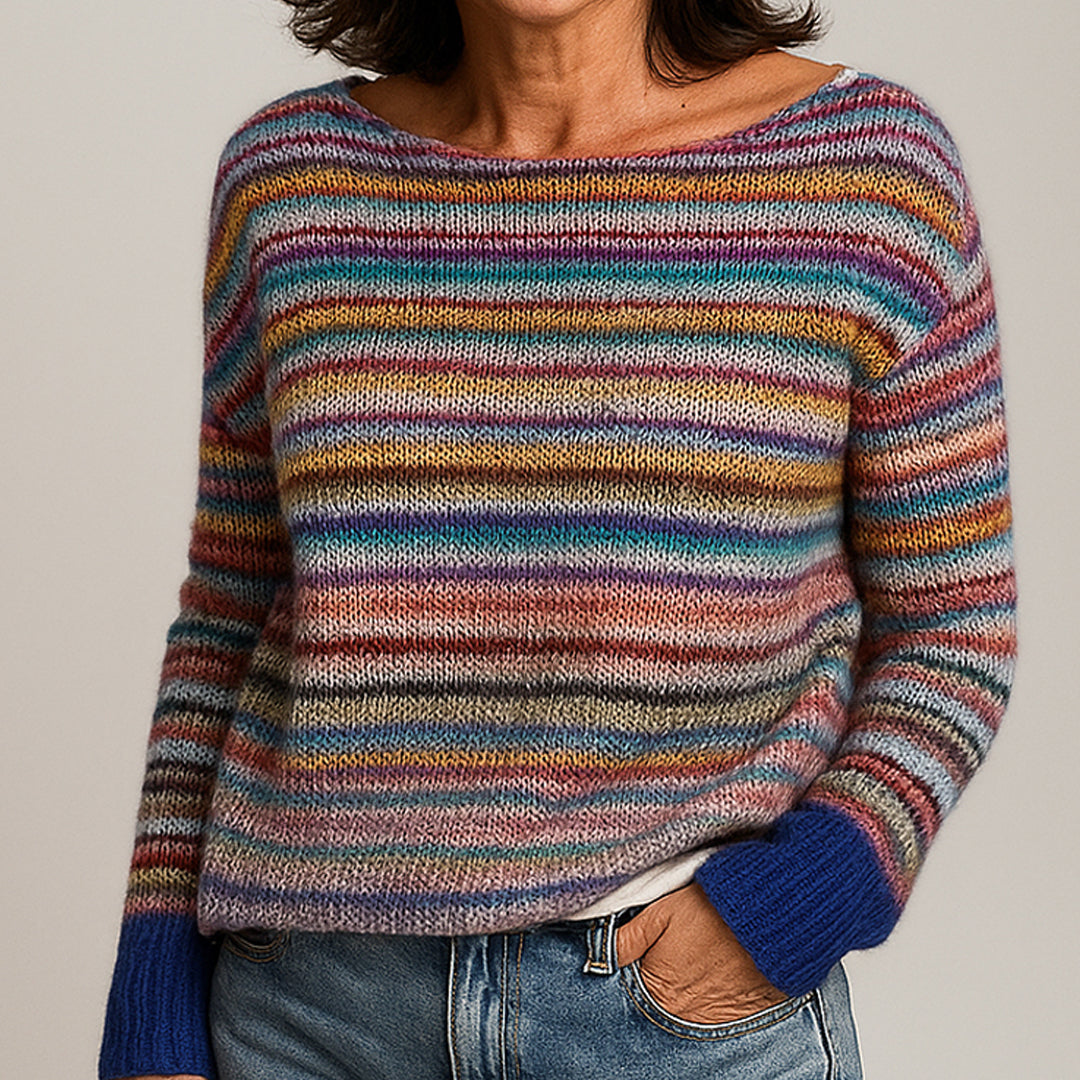 Pull Veronika™ à Col Vintage Multicolore