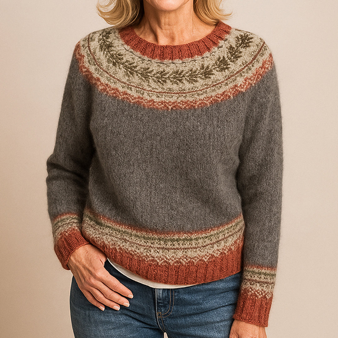 Pull Vera™ à Col Vintage Gris Foncé