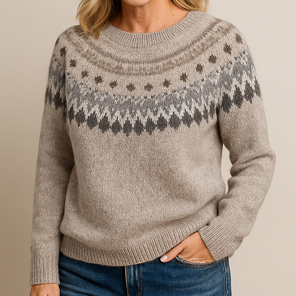 Pull Veig™ à Col Vintage Gris