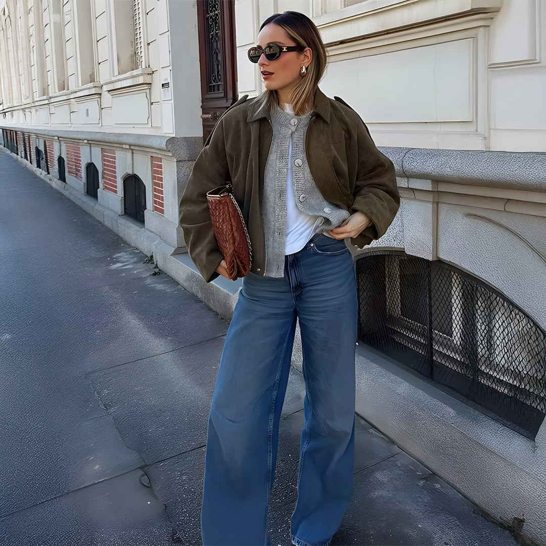 Bomber Selina™ en Daim de Luxe