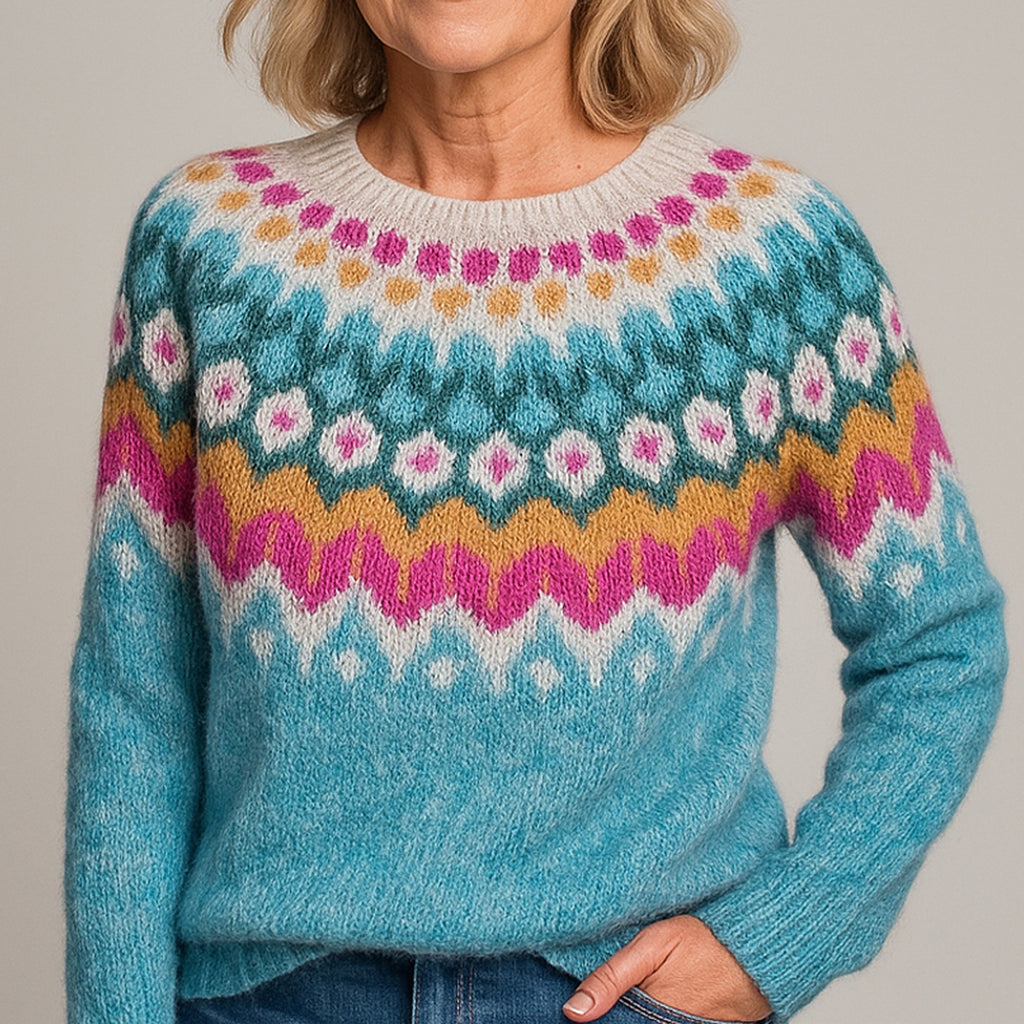 Pull Venus™ à Col Vintage Bleu Clair