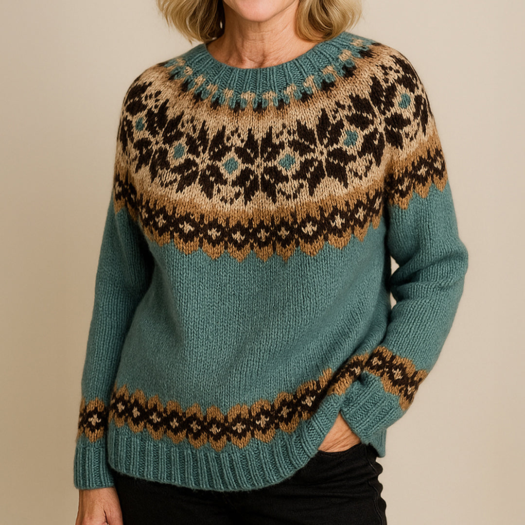 Pull Valborg™ à Col Vintage Turquoise