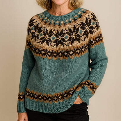 Pull Valborg™ à Col Vintage Turquoise