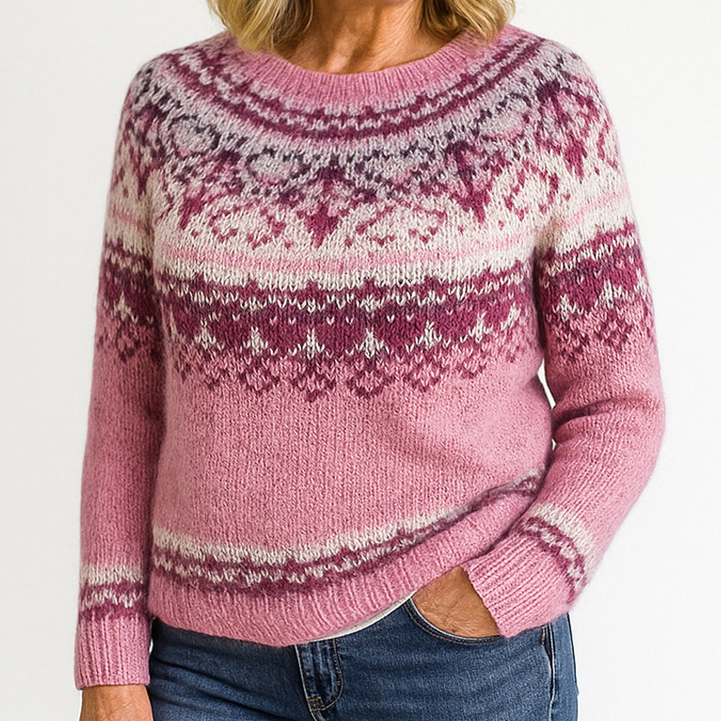 Pull Védís™ à Col Vintage Rose Clair