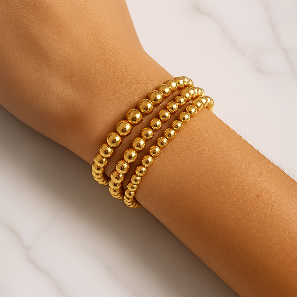 Bracelet Freya Basic Perles Or 3, 4, 5 ou 6 mm