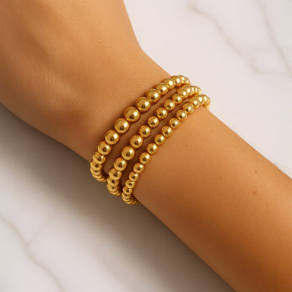 Bracelet Freya Basic Perles Or 3, 4, 5 ou 6 mm