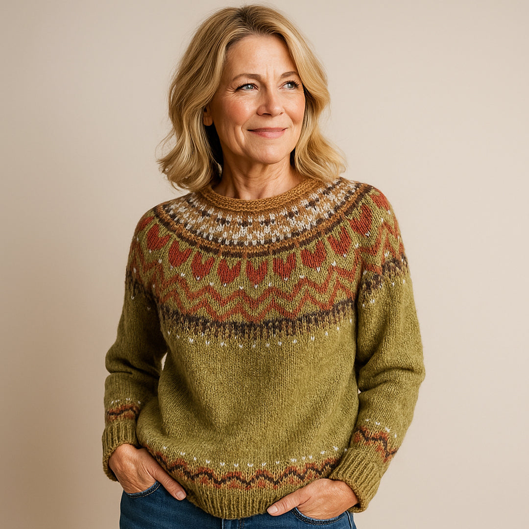 Pull Valhildur™ à Col Vintage Vert