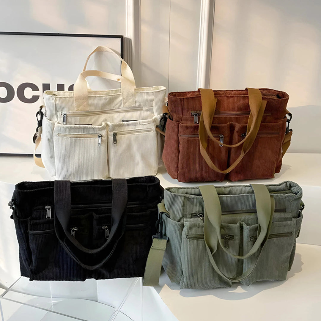 Sac à Épaule Astera™ Double Zip Noir